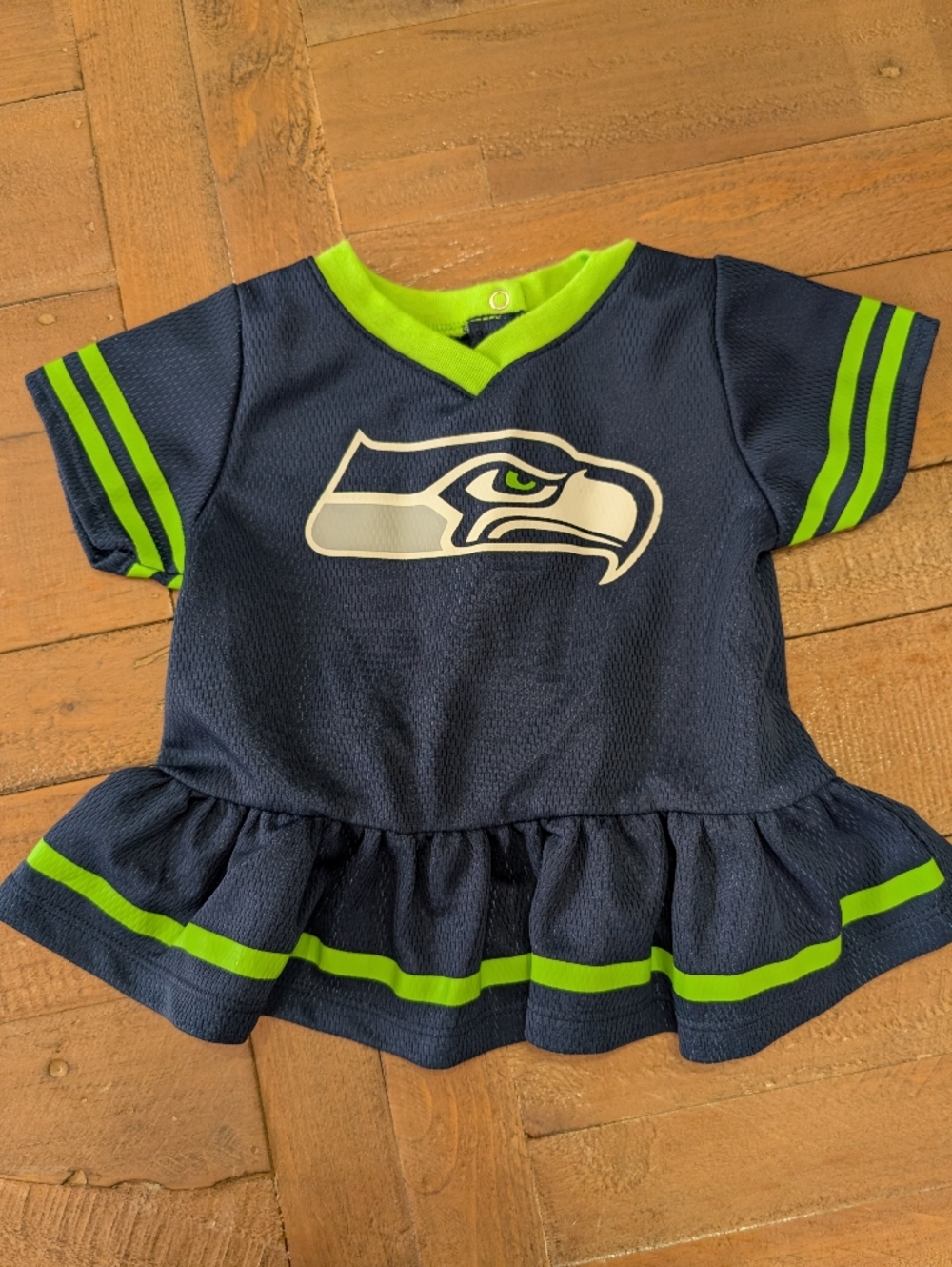NFL Toddler Navy and Neon Green Seattle Seahawks Dress Top